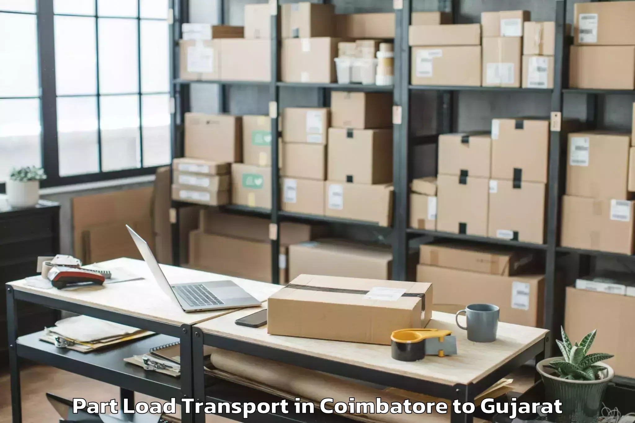 Book Coimbatore to Jodiya Part Load Transport Online